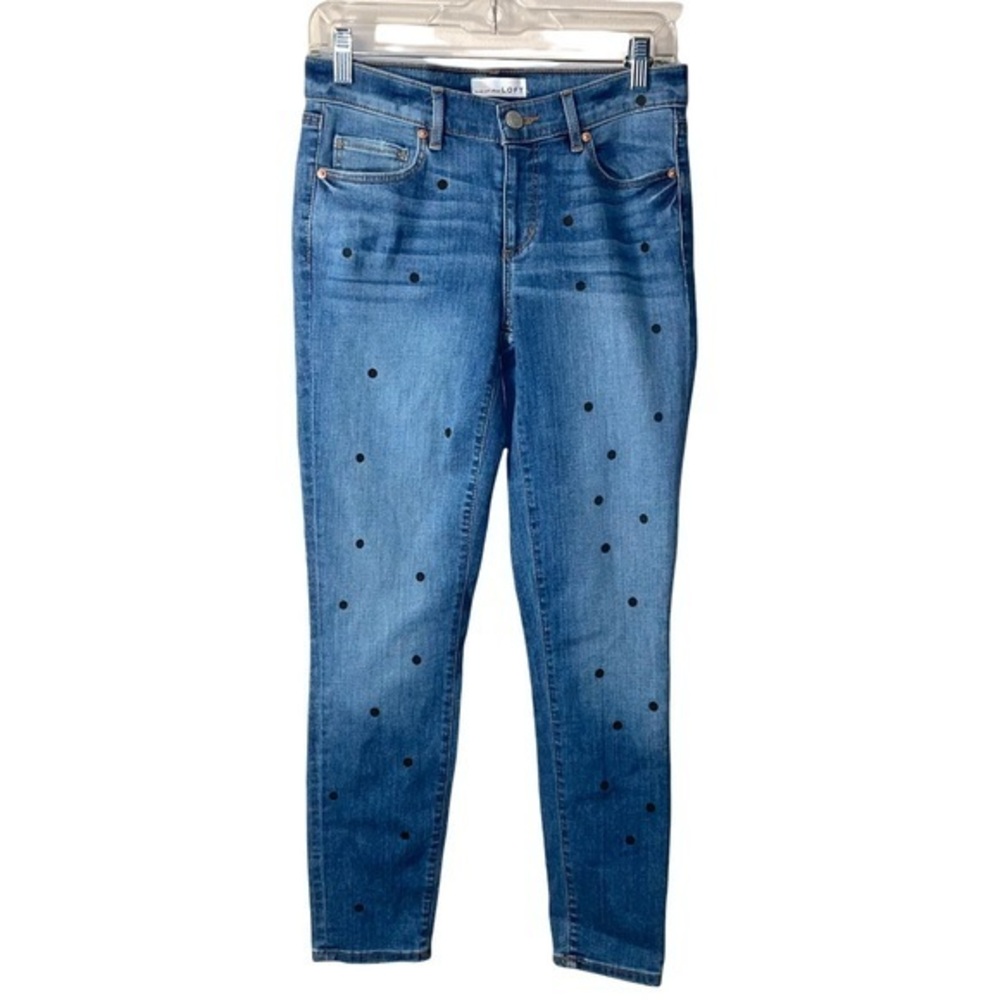 Loft Modern Skinny Polka Dot Jeans